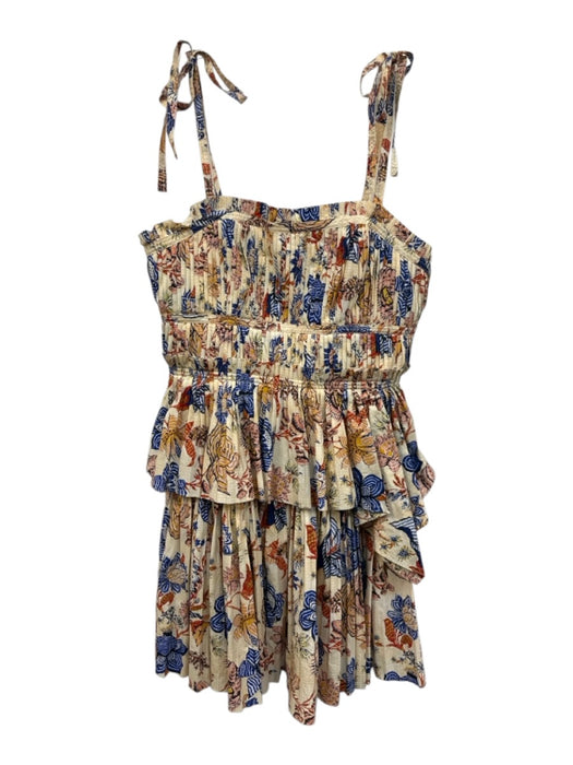 Ulla Johnson Size 6 Pink, Blue, Orange Cotton Spaghetti Strap Floral Dress Pink, Blue, Orange / 6