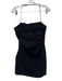 A.L.C. Size 8 Black Cotton Blend One Strap Pleated Spaghetti Strap Mini Dress Black / 8