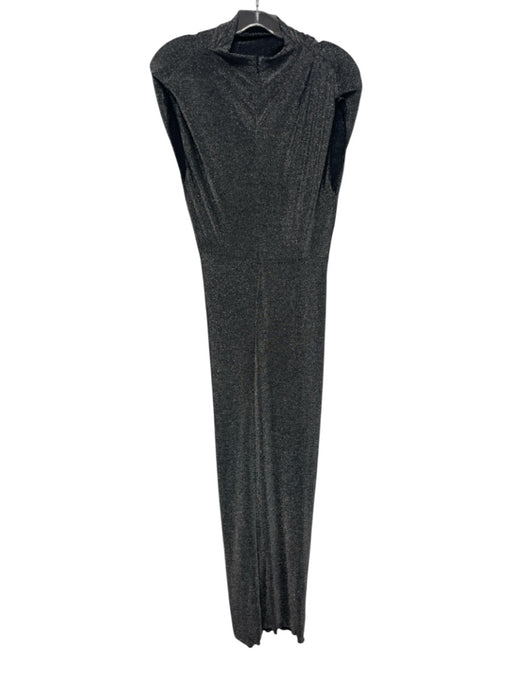 Diane Von Furstenberg Size Small Charcoal Nylon Blend Glitter Sleeveless Dress Charcoal / Small