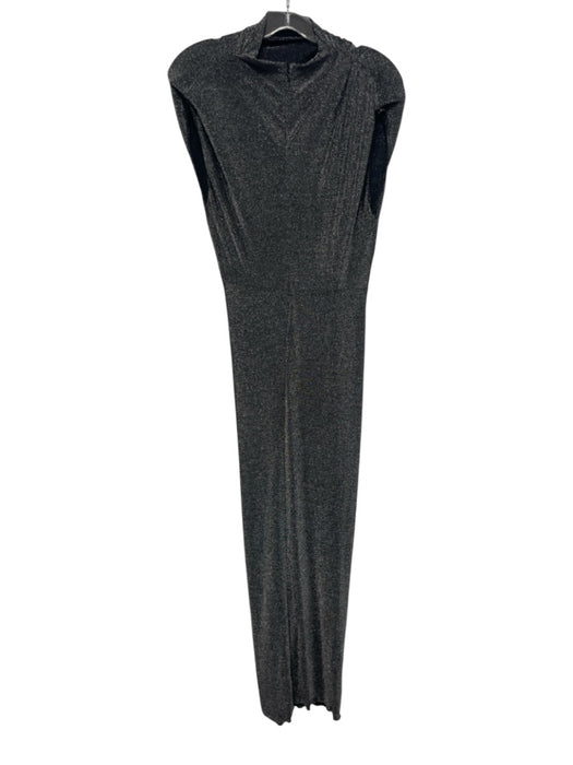 Diane Von Furstenberg Size Small Charcoal Nylon Blend Glitter Sleeveless Dress Charcoal / Small