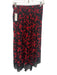 Zadig & Voltaire Size 34 Red & Black Viscose Elastic Waist Abstract Floral Skirt Red & Black / 34
