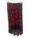 Zadig & Voltaire Size 34 Red & Black Viscose Elastic Waist Abstract Floral Skirt Red & Black / 34
