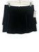 Alice + Olivia Size Medium Black Polyester Blend Back Zip Velvet Tiered Skirt Black / Medium