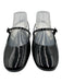 Larroude Shoe Size 7.5 Black Patent Leather Square Toe Slingback Logo Flats Black / 7.5