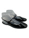 Larroude Shoe Size 7.5 Black Patent Leather Square Toe Slingback Logo Flats Black / 7.5