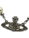 Vivienne Westwood White, Silver, Clear Faux Pearl Silver Tone Metal Orb Necklace White, Silver, Clear