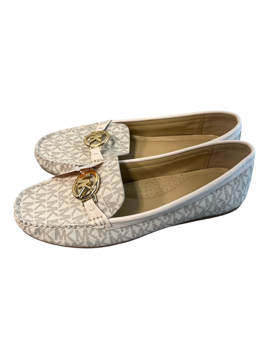 Michael Michael Kors Shoe Size 9.5 Tan & Gray Leather goldtone hardware Shoes Tan & Gray / 9.5