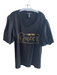 Ashley Stewart Size 22 Black Polyester Blend Half Puff Sleeve Gold Lettering Top Black / 22