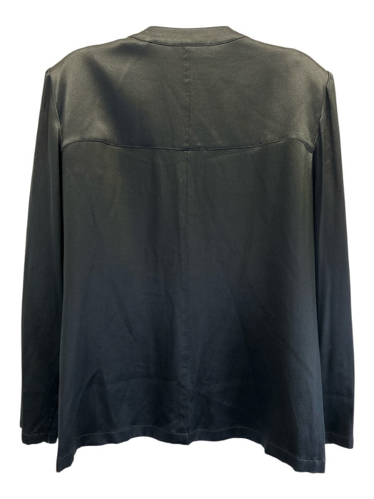 Chanel Size 48 Black Silk Button Front Pockets V Neck Cardigan Black / 48