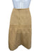 Chanel Size 44 Beige Cotton Blend Chain Detail Side Slits Above Knee Skirt Beige / 44