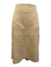 Chanel Size 44 Beige Cotton Blend Chain Detail Side Slits Above Knee Skirt Beige / 44
