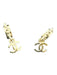 Chanel Pale Gold Plated Logo Post Back Huggie Earrings Pale Gold