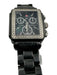 Michele Black & Silver Stainless steel Pave Diamonds Gunmetal Hardware Watchband Black & Silver