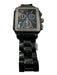 Michele Black & Silver Stainless steel Pave Diamonds Gunmetal Hardware Watchband Black & Silver
