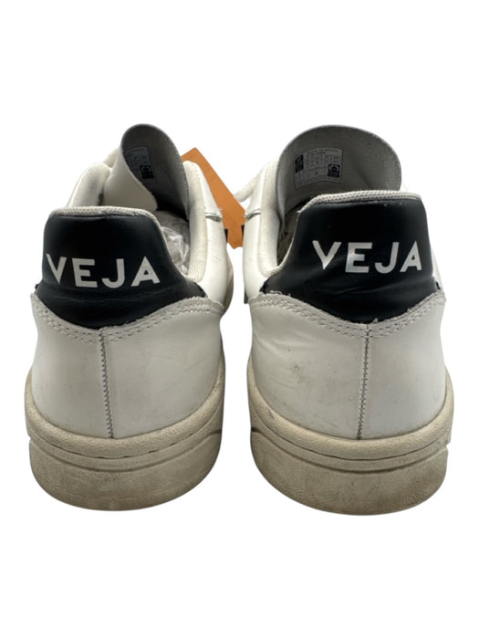 Veja Shoe Size 9 AS IS White & Black Leather Solid Sneaker Men's Shoes White & Black / 9