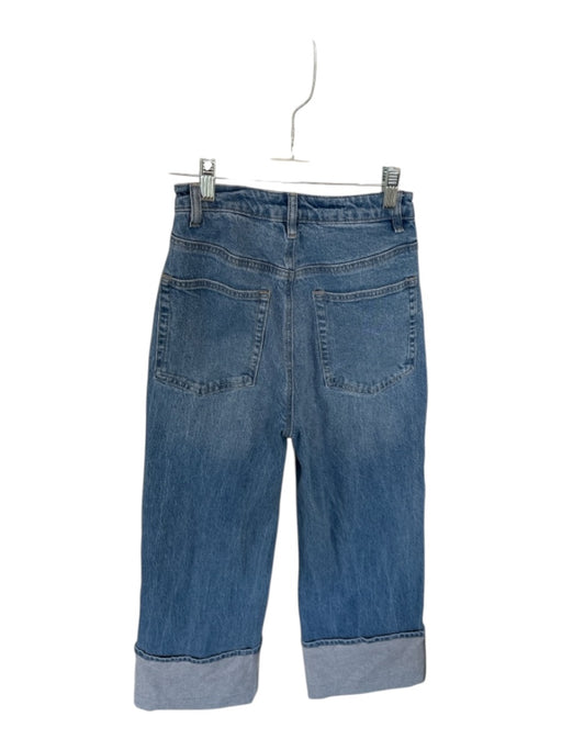 AFRM Size 24 Medium Wash Cotton & Spandex Cuffed Straight Button & Zip Jeans Medium Wash / 24