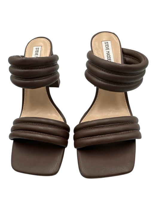 Steve Madden Shoe Size 10 Dark Brown Synthetic Leather Upper Two Strap Sandals Dark Brown / 10