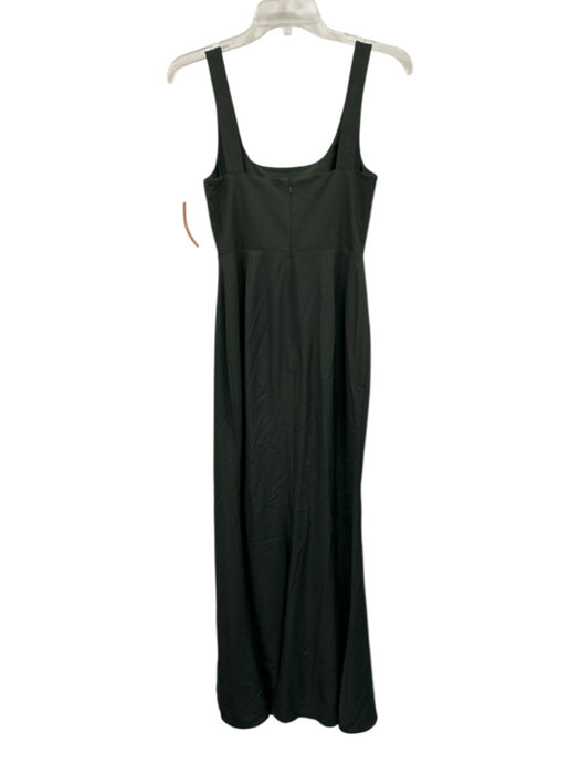 BHLDN Size 2 Dark Green Polyester Blend Sleeveless Square Neck Front Slit Gown Dark Green / 2