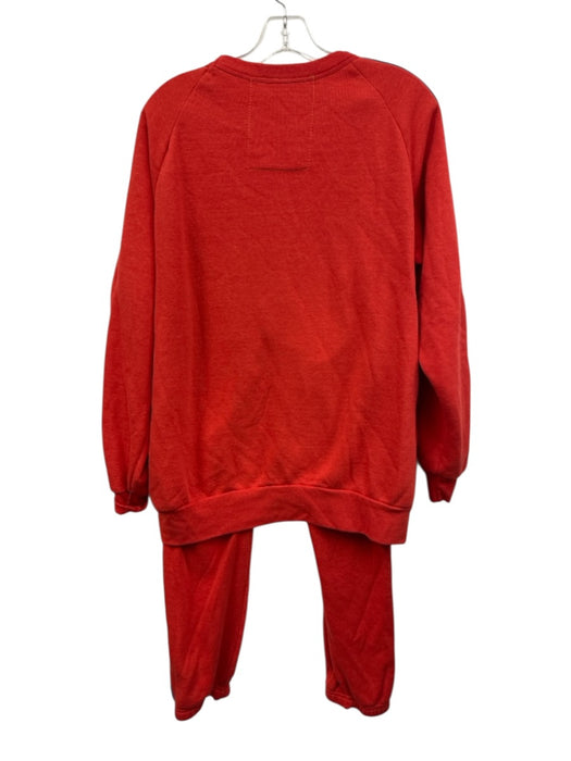 Aviator Nation Size S/M Red Orange Cotton Blend Elastic Waistband Sweat Pant Set Red Orange / S/M