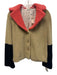 Aldo Martins Size S Beige, black & pink Wool Blend Boucle Color Block Jacket Beige, black & pink / S