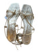 Zara Shoe Size 37 Gold Straps Tie Round Heel Sandals Gold / 37