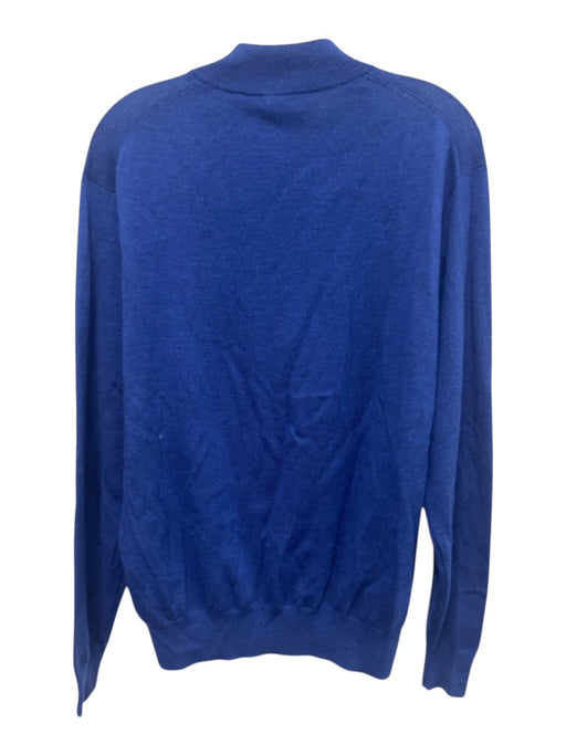 Peter Millar Size M Blue Merino Wool Solid Quarter Zip Men's Sweater Blue / M
