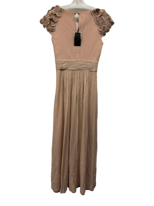 Ted Baker Size 1 Dusty Pink Cap Sleeve Floral Applique Evening Dress Dusty Pink / 1