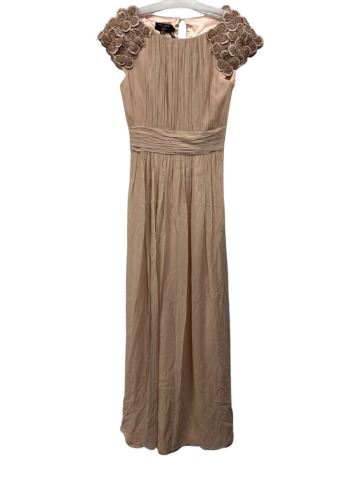 Ted Baker Size 1 Dusty Pink Cap Sleeve Floral Applique Evening Dress Dusty Pink / 1