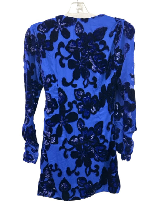House of Harlow x Revolve Size XS Blue Polyester Jacquard Wrap Glitter Dress Blue / XS