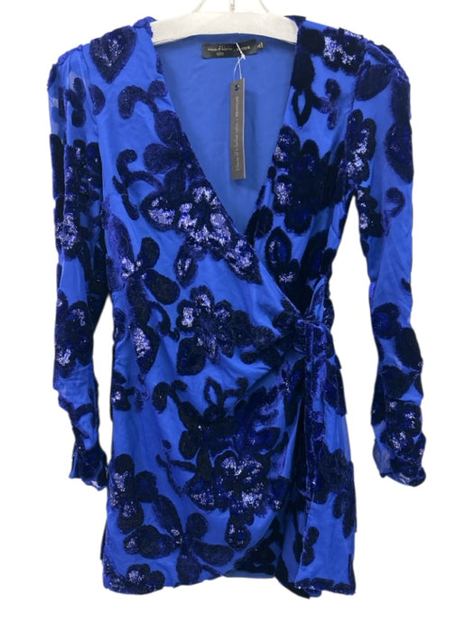 House of Harlow x Revolve Size XS Blue Polyester Jacquard Wrap Glitter Dress Blue / XS