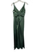 Azazie Size A8 Green Zip Back Leg Slit Pintuck Detail Adjustable Strap Dress Green / A8