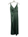 Azazie Size A8 Green Zip Back Leg Slit Pintuck Detail Adjustable Strap Dress Green / A8