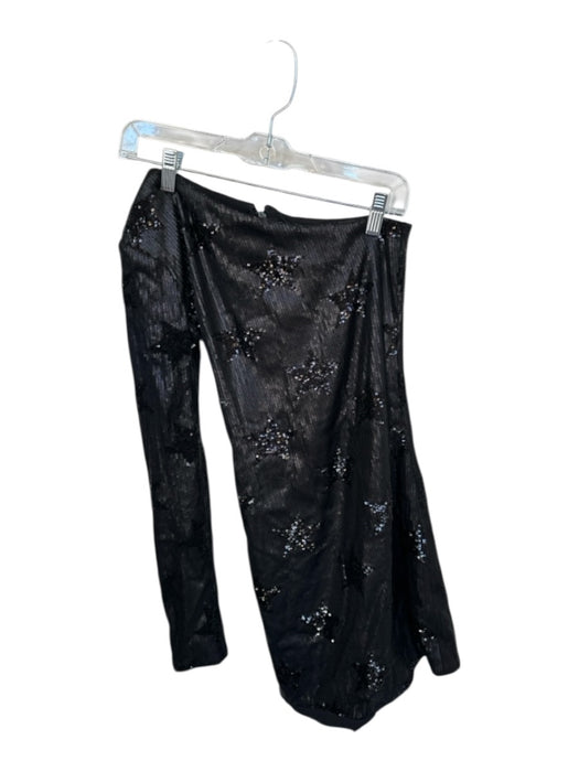 R+A Size 0 Black Polyester Sequins Stars Off Shoulder Mini Dress Black / 0