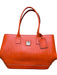 Dooney & Bourke Orange Leather Tote Tag Charm Zipper Detail Logo Detail Purse Orange / Medium