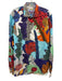 Robert Graham Size LT Blue & Orange Cotton Abstract Button up Long Sleeve Shirt Blue & Orange / LT