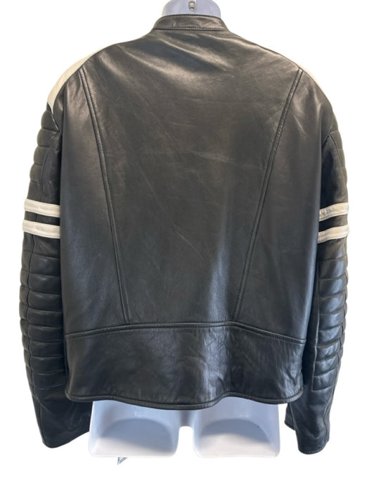 Polo Size XL Black & White Lamb Solid Vintage Zipper Men's Jacket Black & White / XL