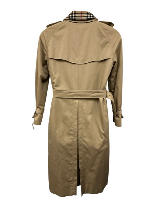 Burberrys Size 14 Khaki Cotton Blend Button Front Detachable Lining Trench Coat Khaki / 14