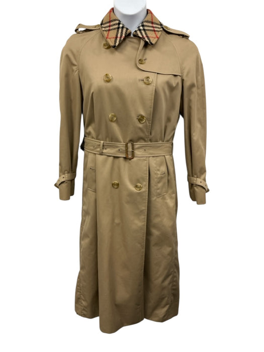 Burberrys Size 14 Khaki Cotton Blend Button Front Detachable Lining Trench Coat Khaki / 14