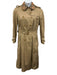 Burberrys Size 14 Khaki Cotton Blend Button Front Detachable Lining Trench Coat Khaki / 14