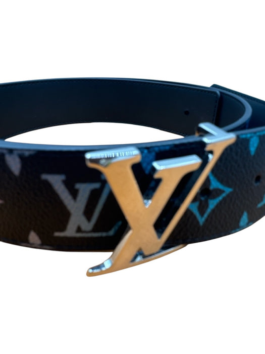 Louis Vuitton Black & Multi Leather logo Box Inc. Men's Belt Black & Multi