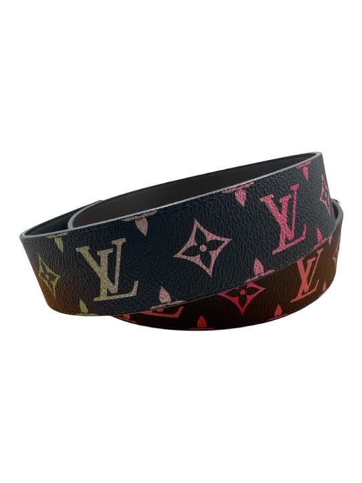 Louis Vuitton Black & Multi Leather logo Box Inc. Men's Belt Black & Multi