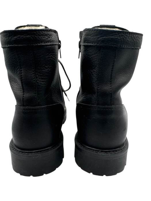 Anfibio Shoe Size 8.5 Black Leather Solid Fur Lined Boot Men's Shoes Black / 8.5