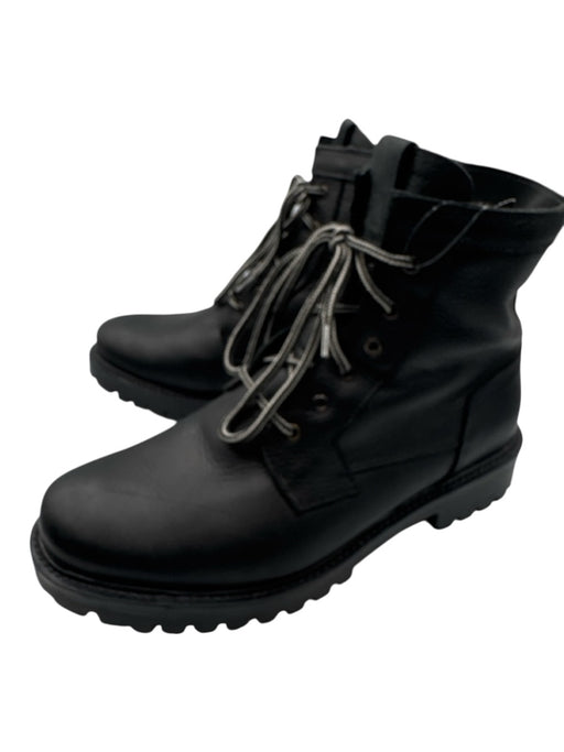 Anfibio Shoe Size 8.5 Black Leather Solid Fur Lined Boot Men's Shoes Black / 8.5