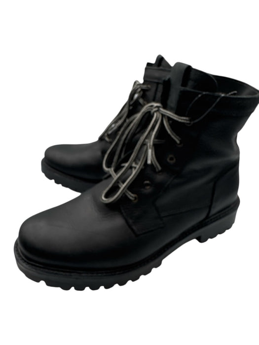 Anfibio Shoe Size 8.5 Black Leather Solid Fur Lined Boot Men's Shoes Black / 8.5