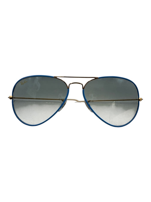 RayBan Blue & Gold Metal Aviator Men's Sunglasses Blue & Gold