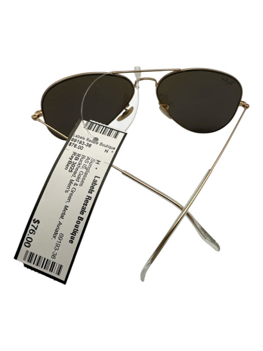 RayBan AS IS Gold & Green Metal Aviator Men's Sunglasses Gold & Green