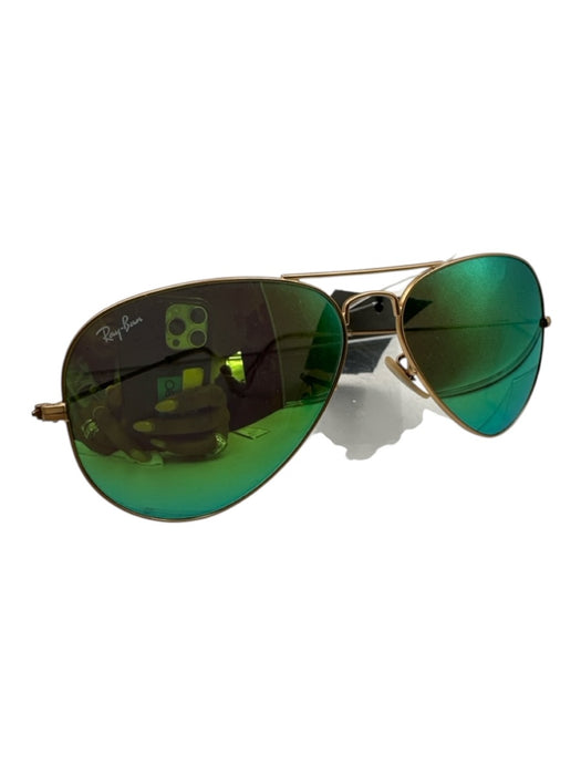 RayBan AS IS Gold & Green Metal Aviator Men's Sunglasses Gold & Green