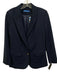 J. McLaughlin Size 2 Navy Blue Rayon Blend Flap Pocket Two Button Blazer Jacket Navy Blue / 2