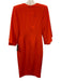 Badgley Mischka Size 4 Orange Polyester Blend V Neck Cape Shoulder Pads Dress Orange / 4