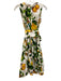 Samantha Sung Size 2 White, Green & Yellow Cotton Blend Botanical Print Dress White, Green & Yellow / 2